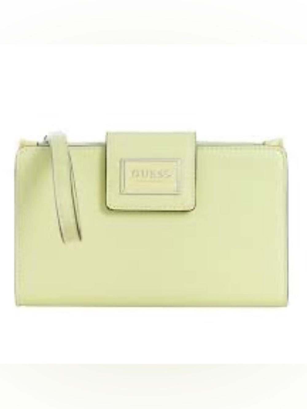 🦋GUESS🦋Pale Yellow Wristlet Clutch with Logo Plaque